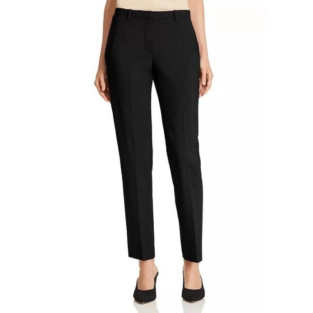 Theory - HARTSDALE Wool Trousers Black Strait Cut Size 4